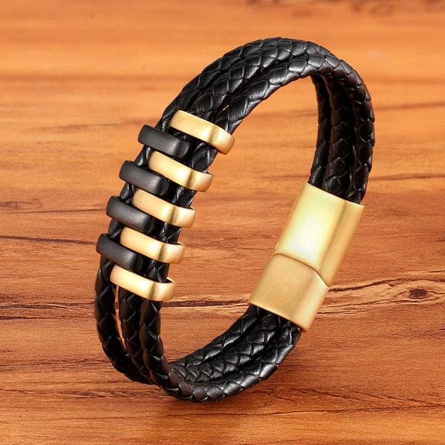 Buy 14K Real Gold Men's Gold Bracelet, Black Rope Men Bracelet for Daily  Use, Yellow Solid Gold Men Jewelry Online in India - Etsy